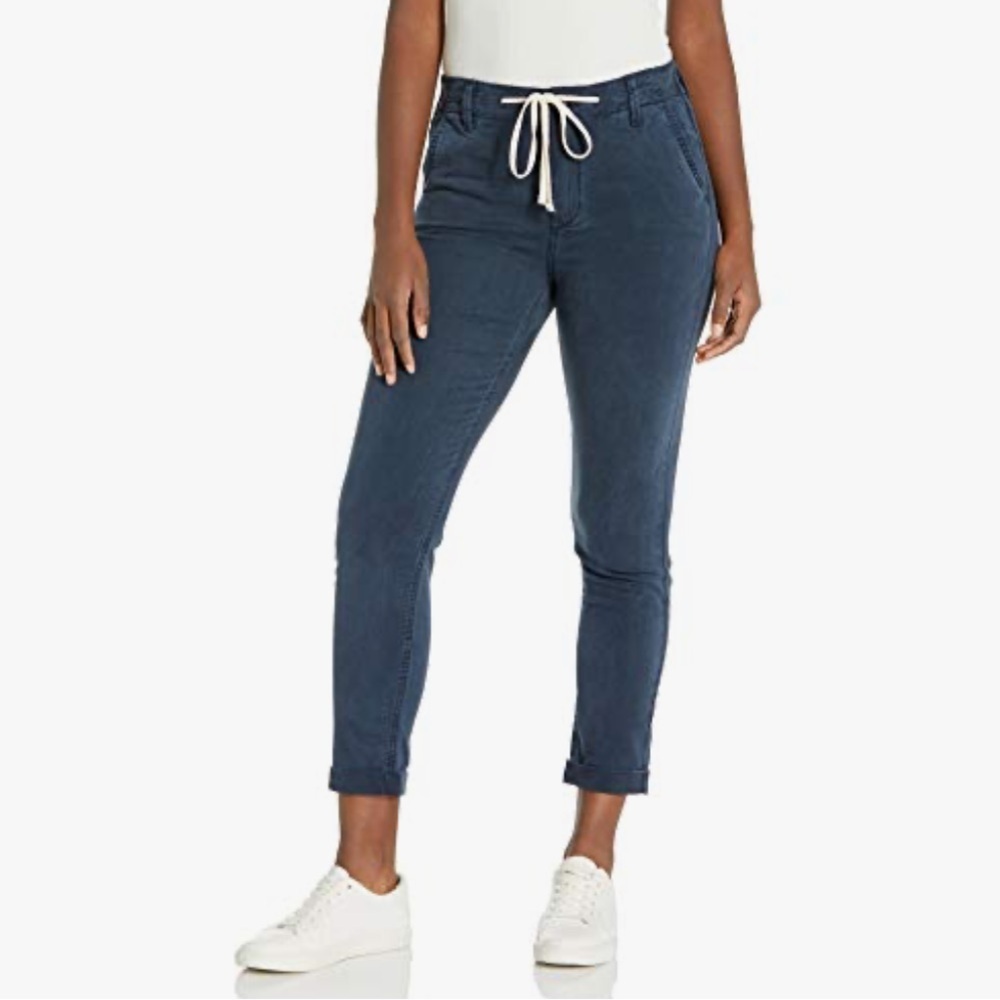 PAIGE Christy Drawstring Chino Jogger Cuffed Pant- French Waters (blue) - 32